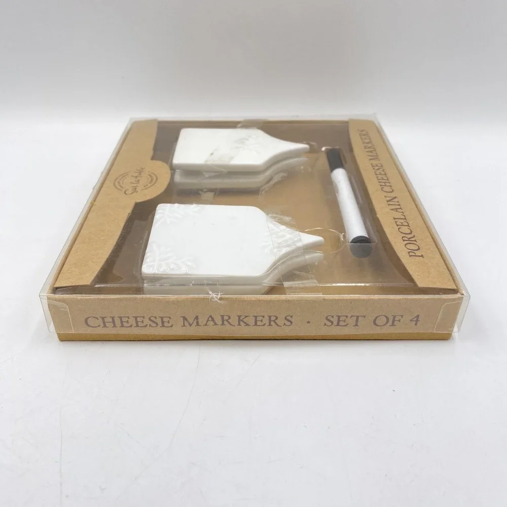 Sur La Table Porcelain Cheese Markers Set Of‎ 4 With Pen
